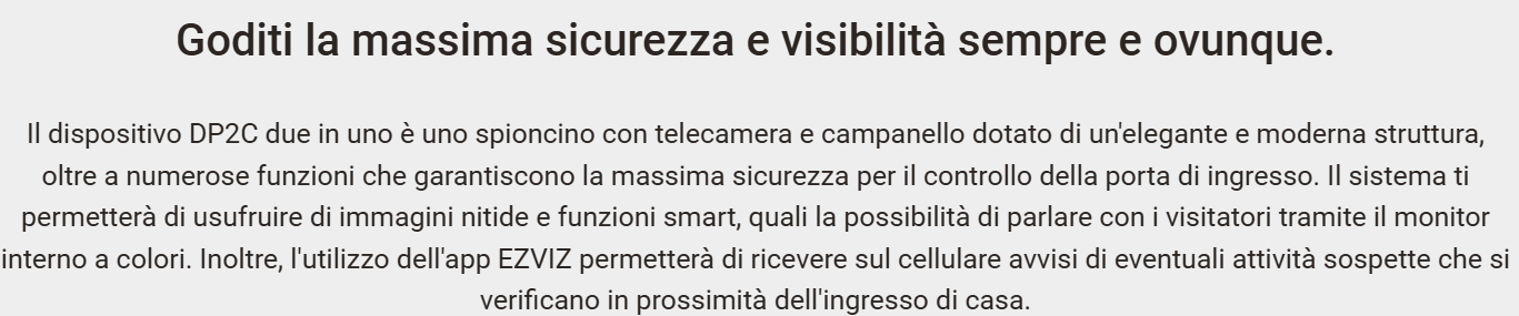 -🔥 Offerta a tempo – 149,99€ - valida fino al 26/02/26 al CHECKOUT - EZVIZ - DP2C - Spioncino elettronico connesso per porta d'ingresso