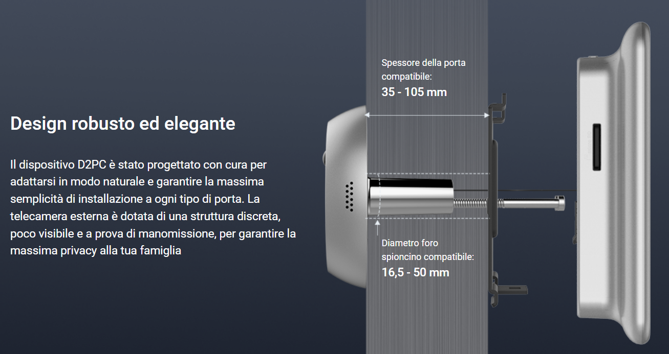 -🔥 Offerta a tempo – 149,99€ - valida fino al 26/02/26 al CHECKOUT - EZVIZ - DP2C - Spioncino elettronico connesso per porta d'ingresso