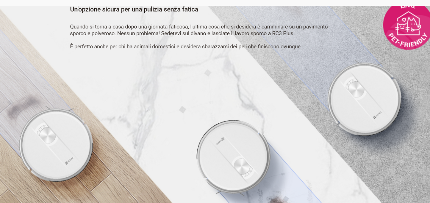 -🔥 Offerta a tempo – 182,99€ - valida fino al 26/02/26 al CHECKOUT - EZVIZ -RC3 Plus - Robot Aspirapolvere con Base a Svuotamento Automatico Polvere