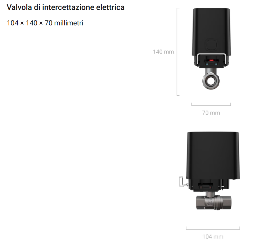 Ajax - WaterStop ½" (DN 15) Gioielliere - Valvola dell'acqua wireless con telecomando 52270.146.BL1/52271.146.WH1
