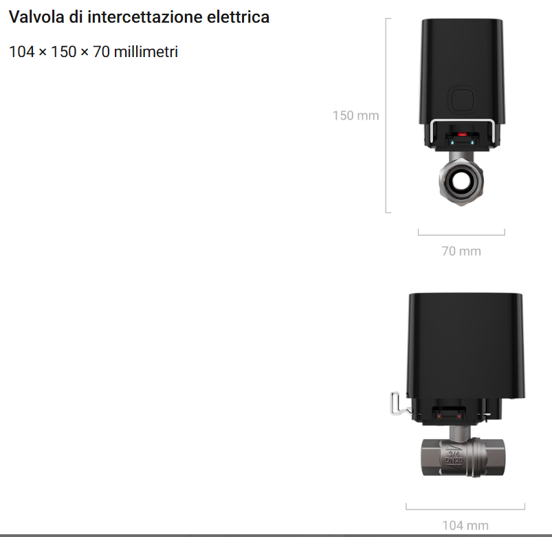 Ajax - WaterStop ¾" (DN 20) Gioielliere - Valvola dell'acqua wireless con telecomando 52266.154.BL1/52267.154.WH1