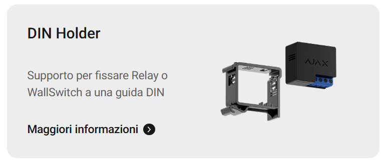 Ajax - WallSwitch Jeweller - Relè di potenza wireless per controllare l'alimentazione a 110/230 V~ da remoto 38189.13.BL1