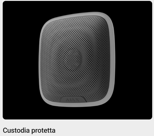 Ajax - Sirena wireless da interno ed esterno (StreetSiren Jeweller) 38179.07.BL1/38178.07.WH1