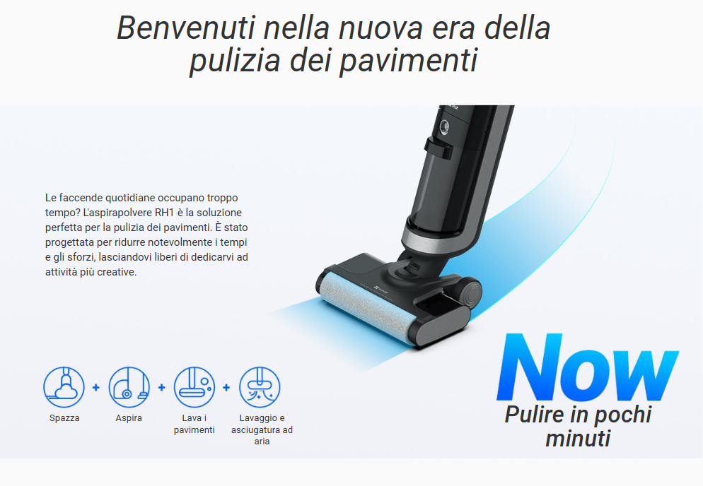 -🔥 Offerta a tempo – 281,54€ - valida fino al 26/02/26 al CHECKOUT - EZVIZ -RH1 Aspirapolvere e lavapavimenti 3 in 1 Senza Fili Intelligente