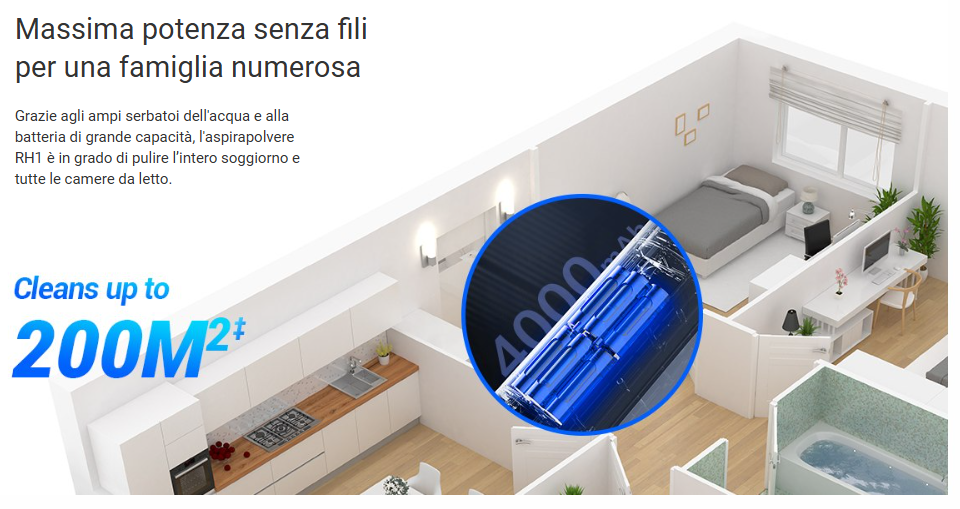 -🔥 Offerta a tempo – 281,54€ - valida fino al 26/02/26 al CHECKOUT - EZVIZ -RH1 Aspirapolvere e lavapavimenti 3 in 1 Senza Fili Intelligente