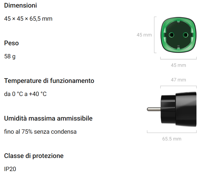 Ajax - Socket (type F) Jeweller - Presa intelligente con monitoraggio del consumo energetico 38210.34.BL1/38209.34.WH1