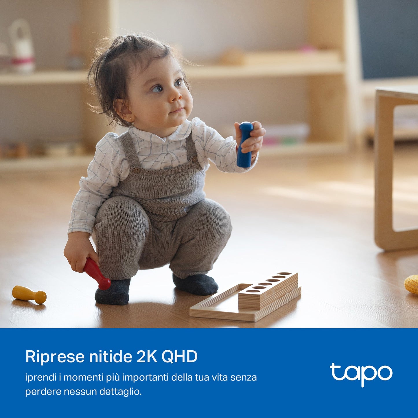 Tapo C222 Telecamera Wi-Fi Interno 2K 4MP, 360° Visuale, Porta Ethernet