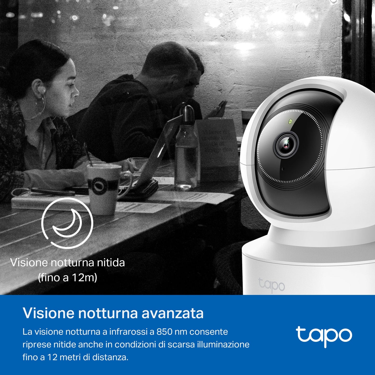 Tapo C222 Telecamera Wi-Fi Interno 2K 4MP, 360° Visuale, Porta Ethernet