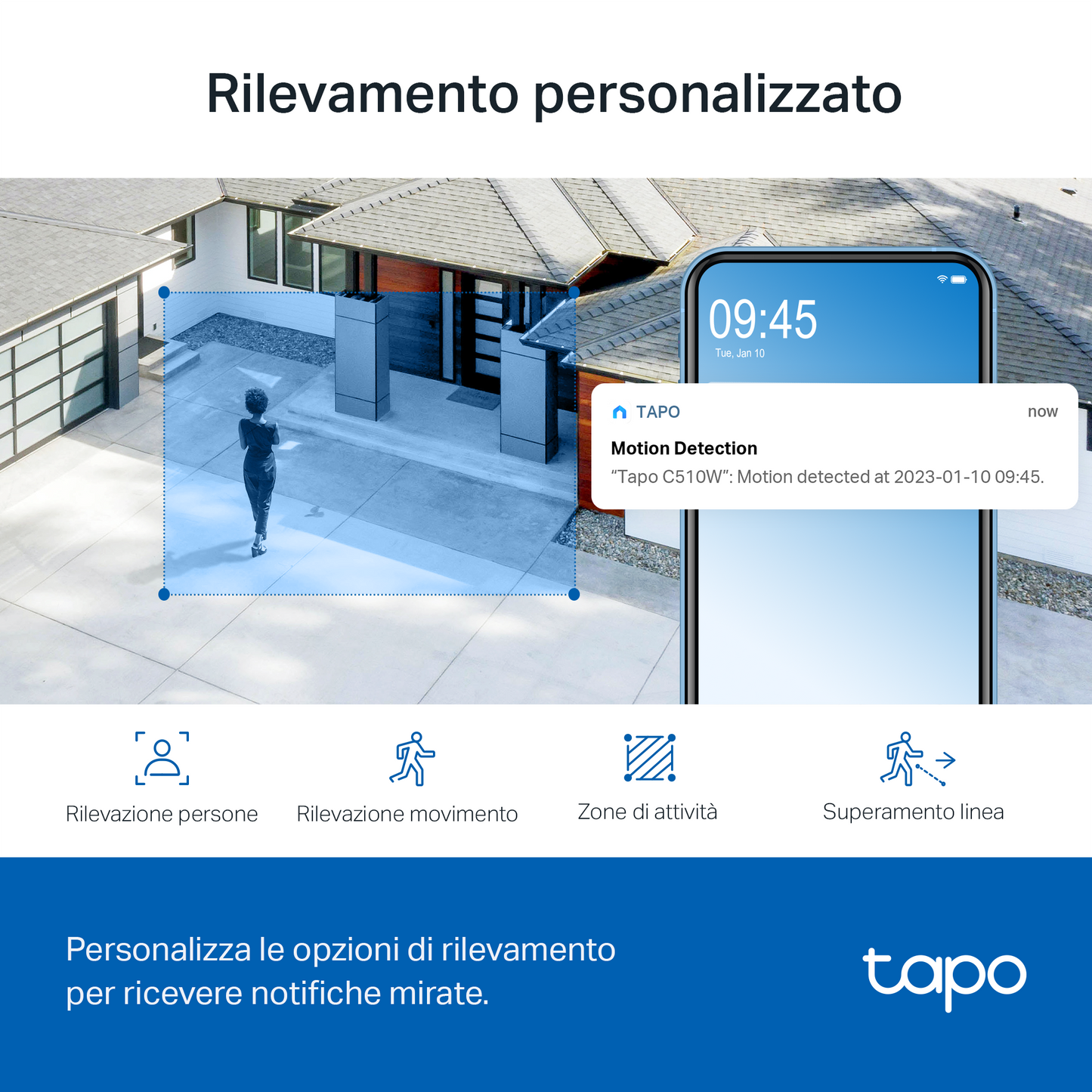 Tapo C510W Telecamera Wi-Fi Esterno 2K 3MP, 360° Visuale, Visione Notturna a Colori, ⚠️Non a batteria