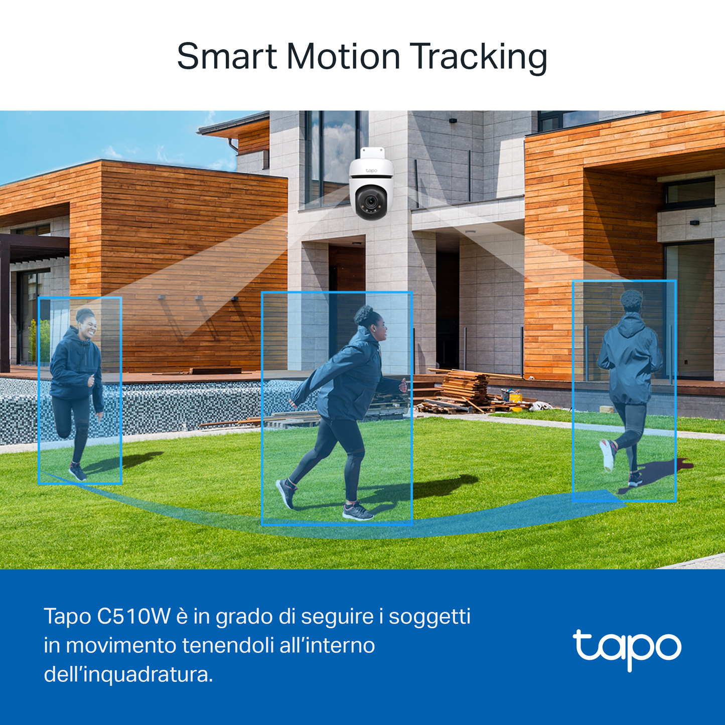 Tapo C510W Telecamera Wi-Fi Esterno 2K 3MP, 360° Visuale, Visione Notturna a Colori, ⚠️Non a batteria