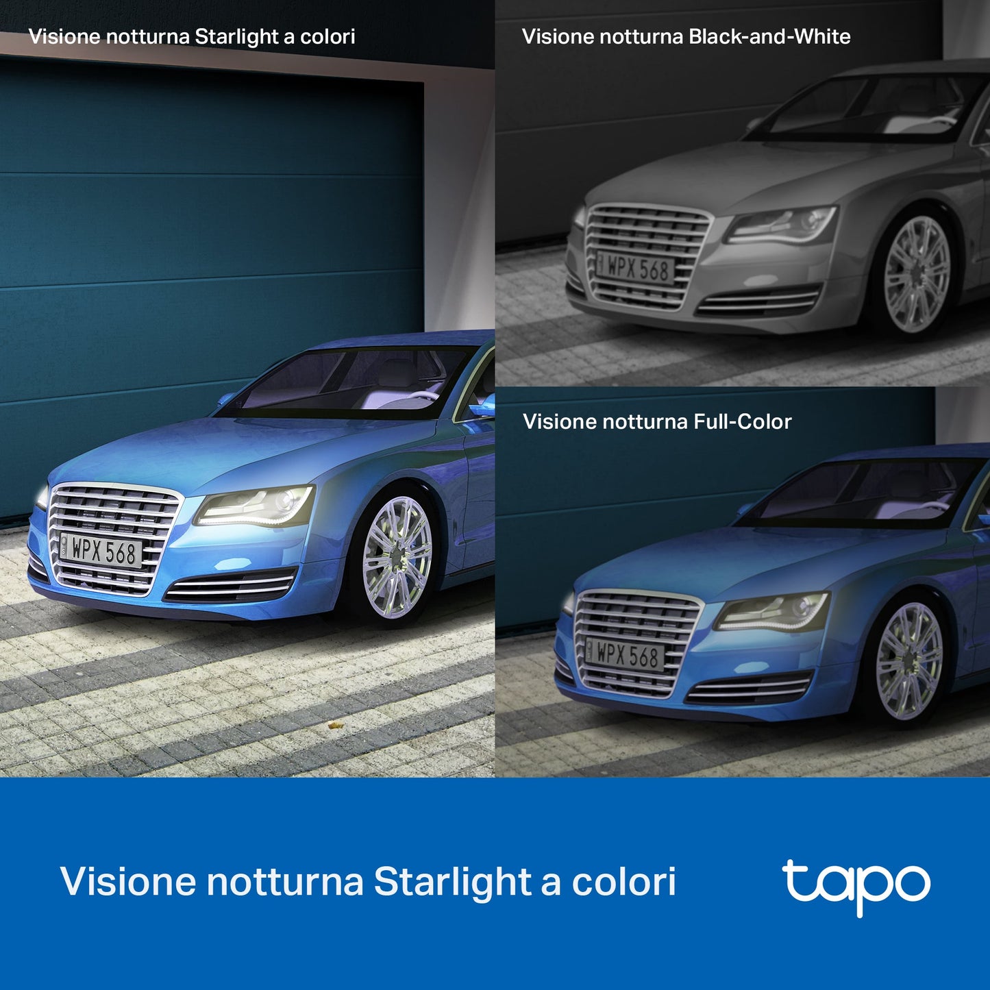 Tapo C520WS Telecamera Wi-Fi Esterno 2K 4MP, 360° Visuale, Visione Notturna a Colori Starlight, Wi-Fi/Ethernet, ⚠️Non a batteria