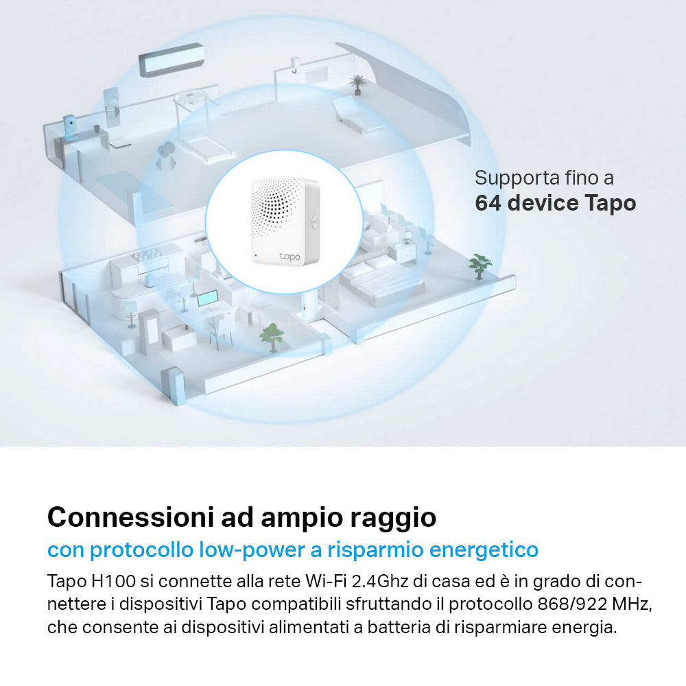 Tapo H100 Smart Hub, Allarme e Campanello Integrato