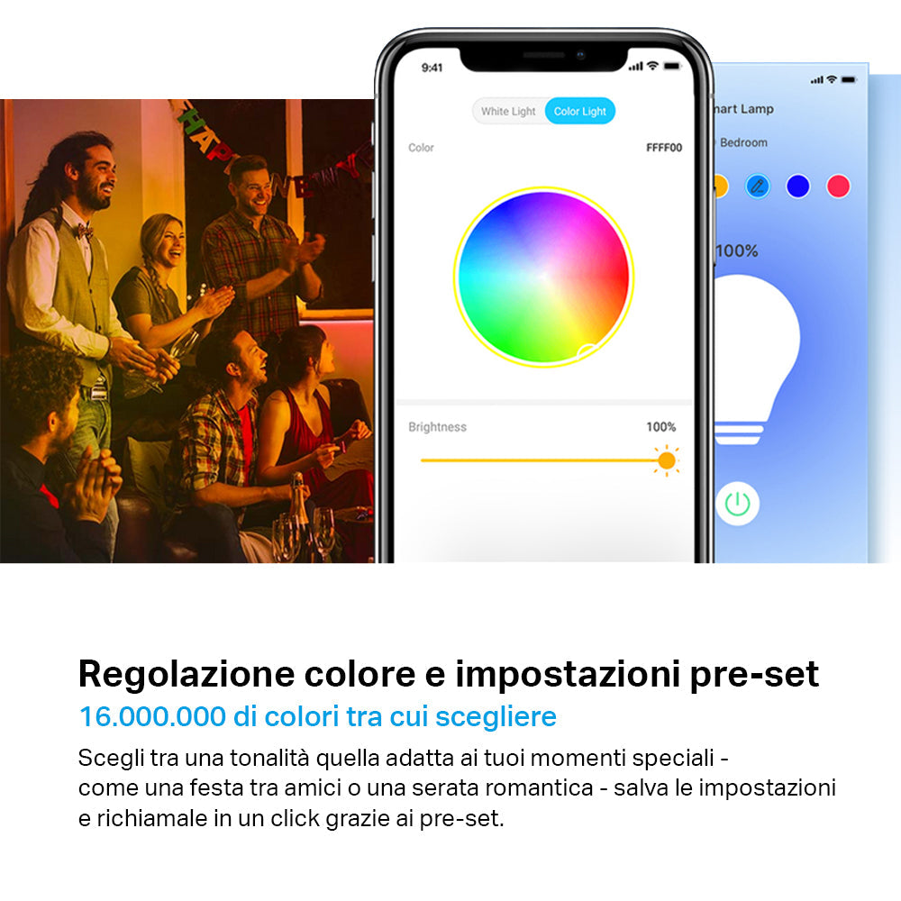 Tapo L530E Lampadina LED Smart Wi-Fi Multicolore E27, Controllo Vocale con Alexa, 4pz