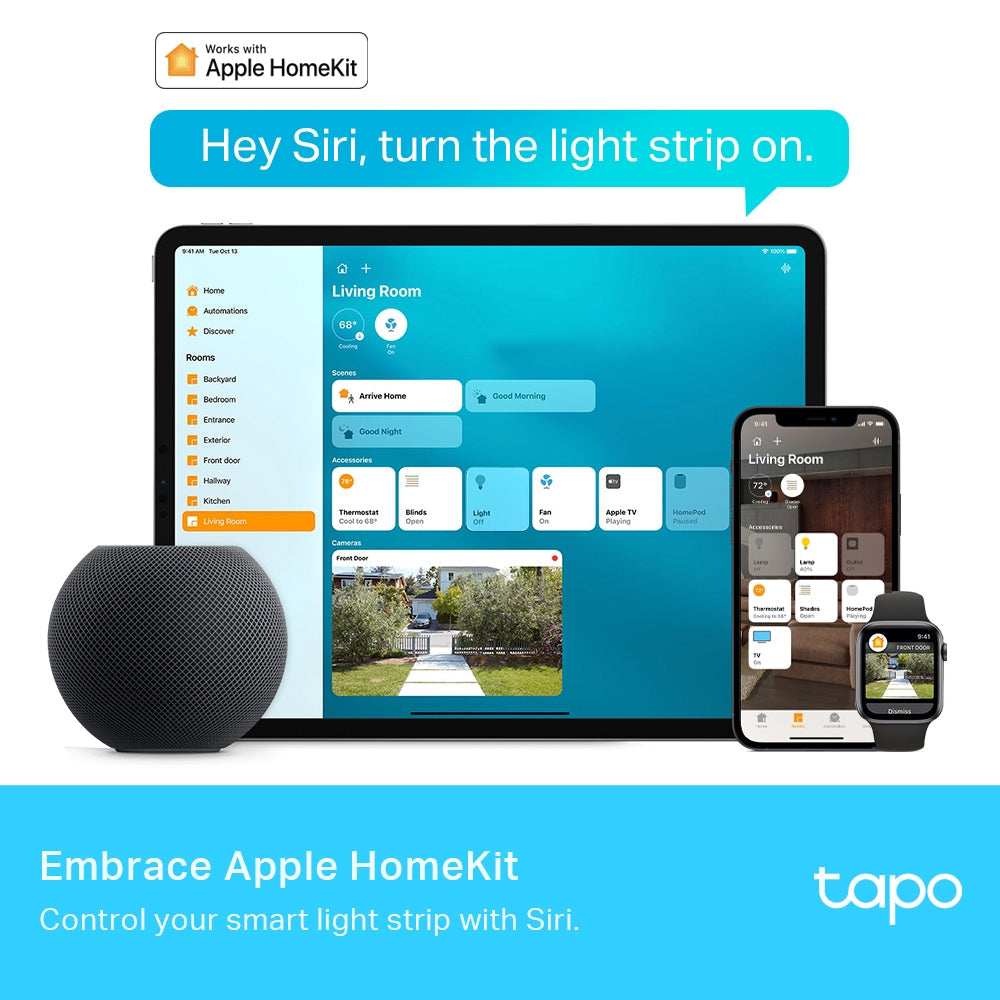 Tapo L930-10 Striscia LED Smart Wi-Fi Multicolore 2x5m, Extra-Luminosa, Zone Colore, Rivestimento Esterno, Controllo Vocale con Alexa