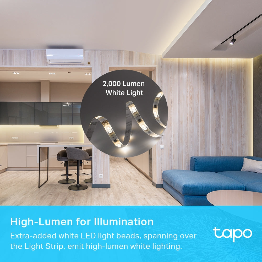 Tapo L930-10 Striscia LED Smart Wi-Fi Multicolore 2x5m, Extra-Luminosa, Zone Colore, Rivestimento Esterno, Controllo Vocale con Alexa
