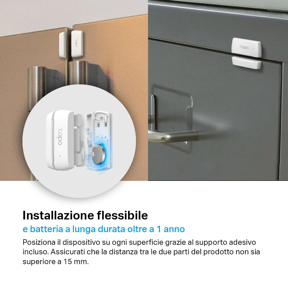 Tapo T110 Sensore di Contatto, ⚠️Tapo Hub Necessario, 3pz