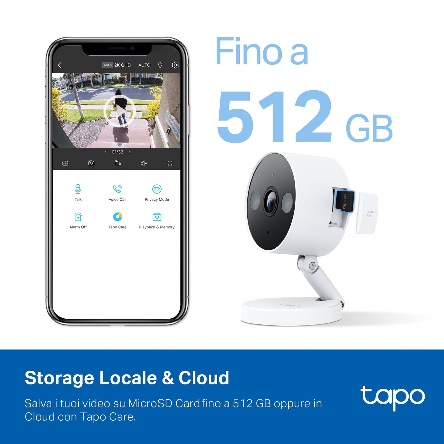 Tapo C120 Telecamera Wi-Fi Esterno/Interno 2K 4MP, Visione Notturna a Colori, Base Magnetica