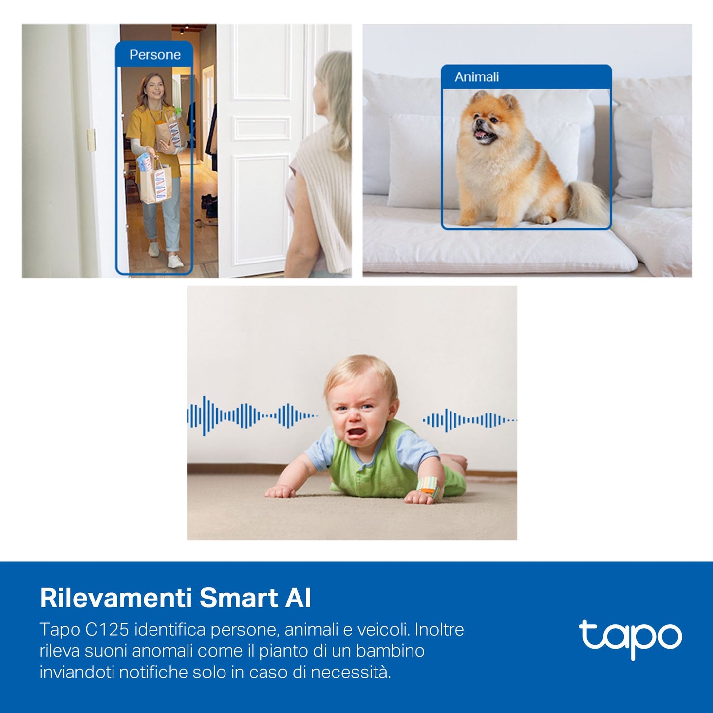 Tapo C125 Telecamera Wi-Fi Interno 2K 4MP, Base Magnetica + Privacy Shutter