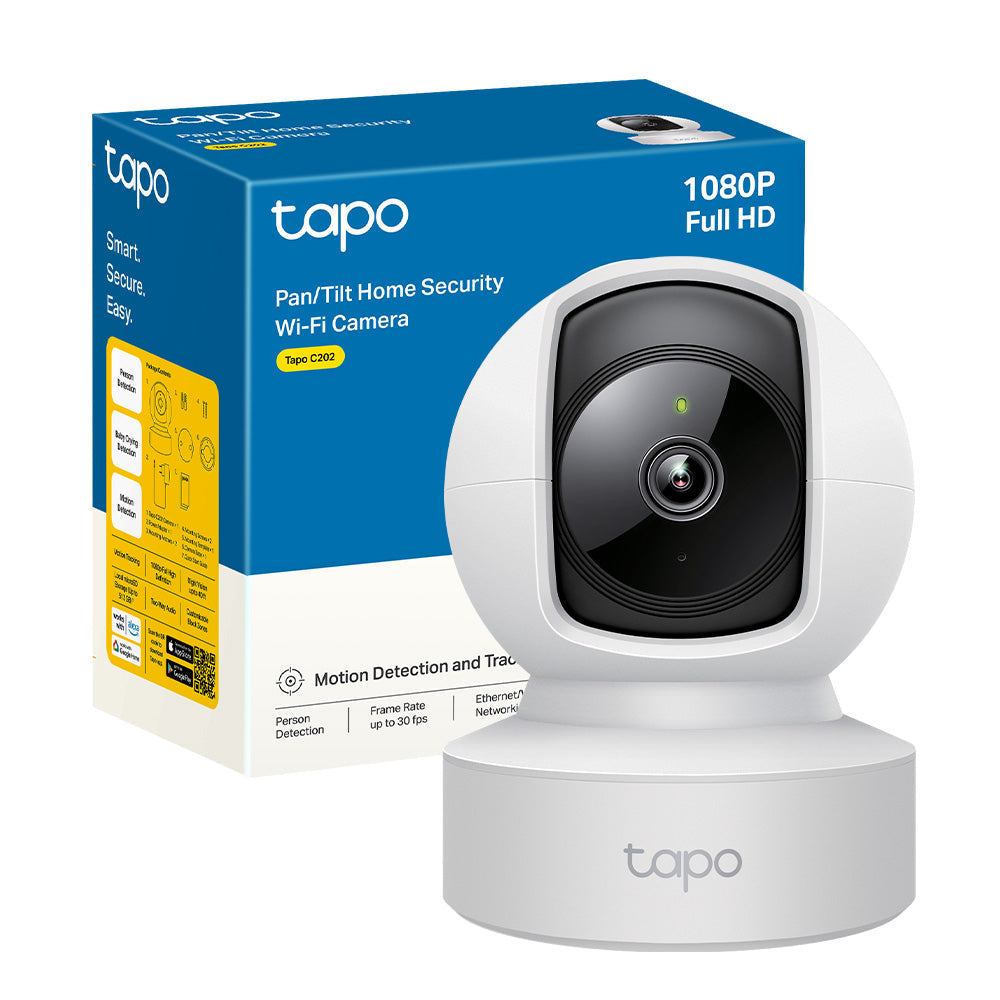 Tapo C202 Telecamera Wi-Fi Interno 1080p FHD, 360° Visuale, Porta Ethernet
