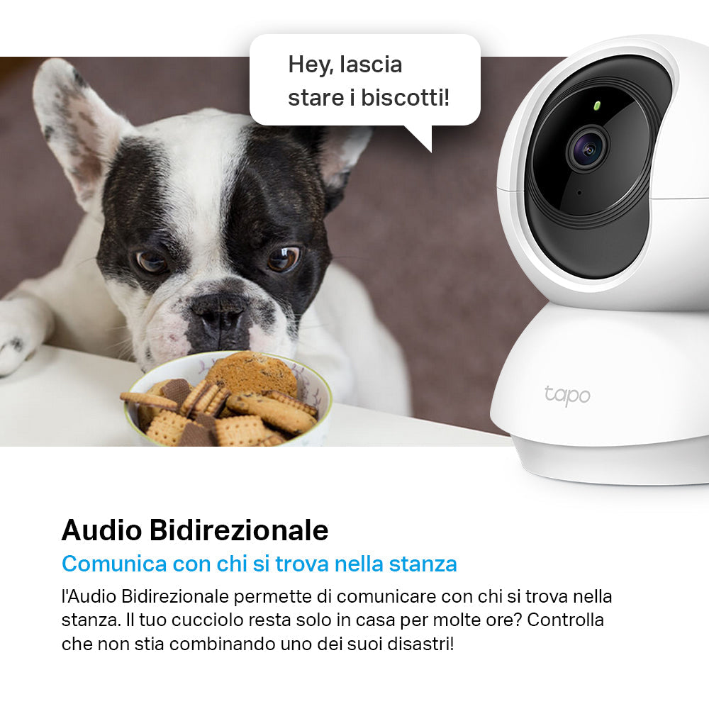 Tapo C210 Telecamera Wi-Fi Interno 2K 3MP, 360° Visuale, 2pz