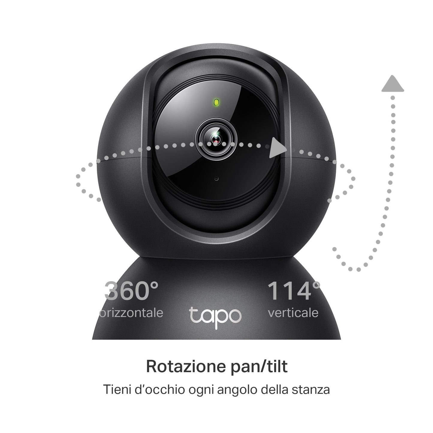 Tapo C211 Telecamera Wi-Fi Interno 2K 3MP, 360° Visuale, Nero