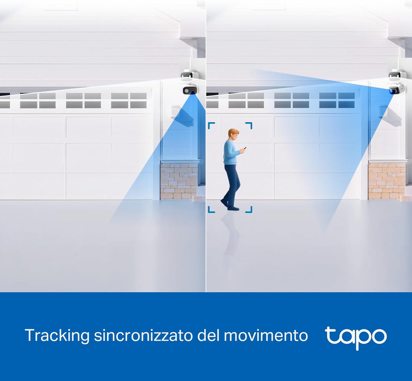 Tapo C246D Telecamera Wi-Fi Esterno/Interno Doppio Obbiettivo 3MP+3MP, 360° Visuale, Visione Notturna a Colori, ⚠️Non a batteria