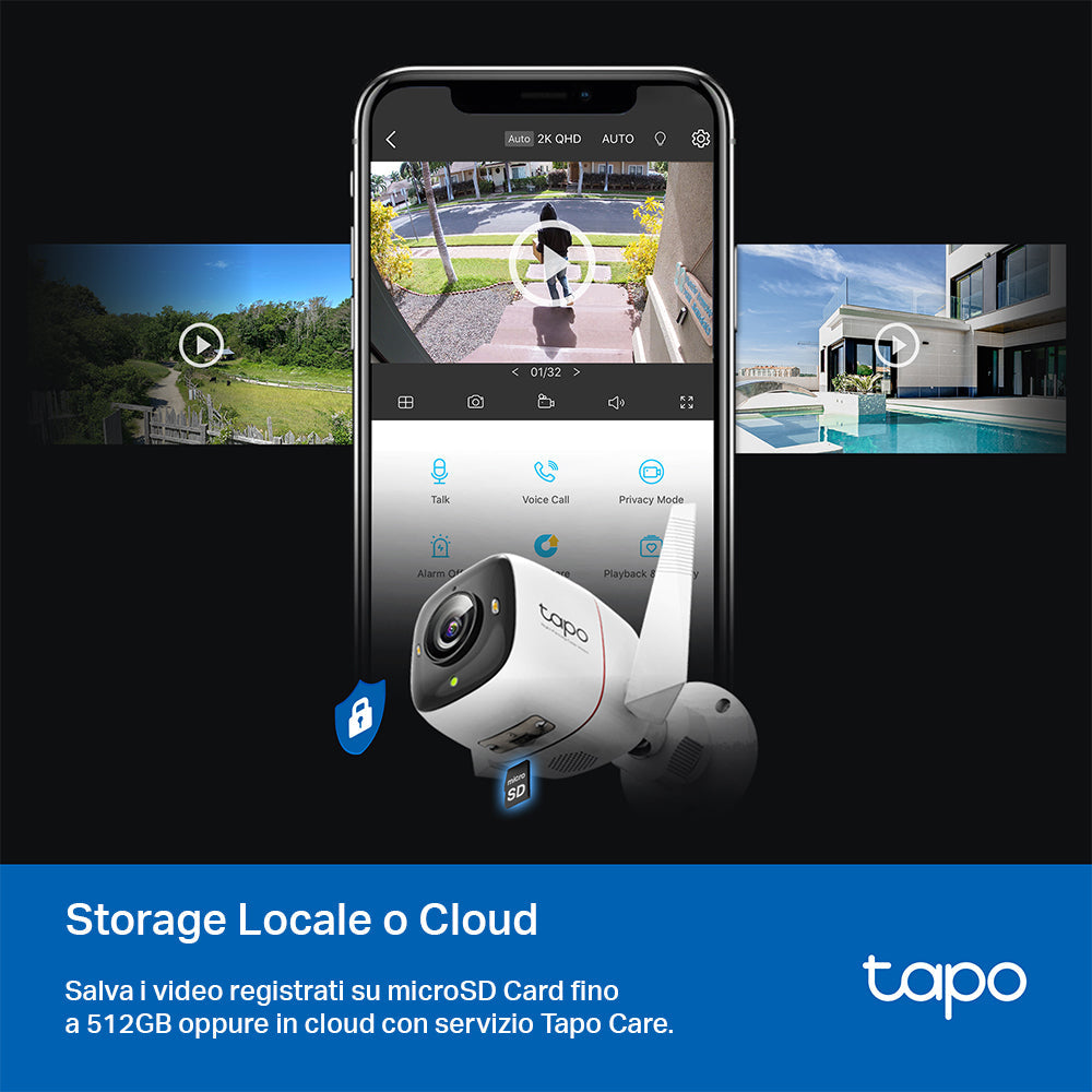 Tapo C325WB Telecamera Wi-Fi Esterno 2K 4MP, Visione Notturna ColorPro, Wi-Fi/Ethernet, ⚠️Non a batteria