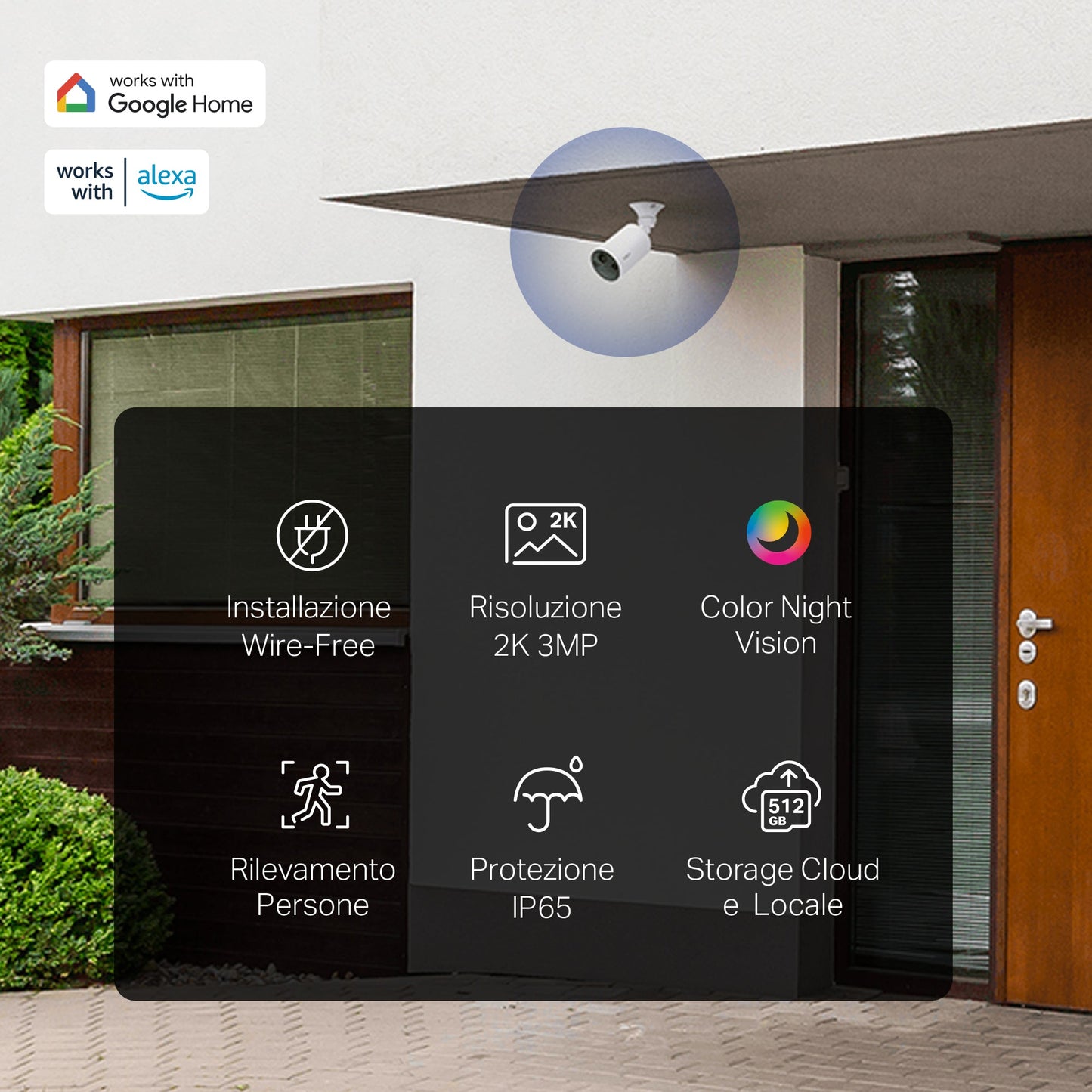 Tapo C410 Telecamera Wi-Fi Esterno a Batteria 2K 3MP, Visione Notturna a Colori, 4pz