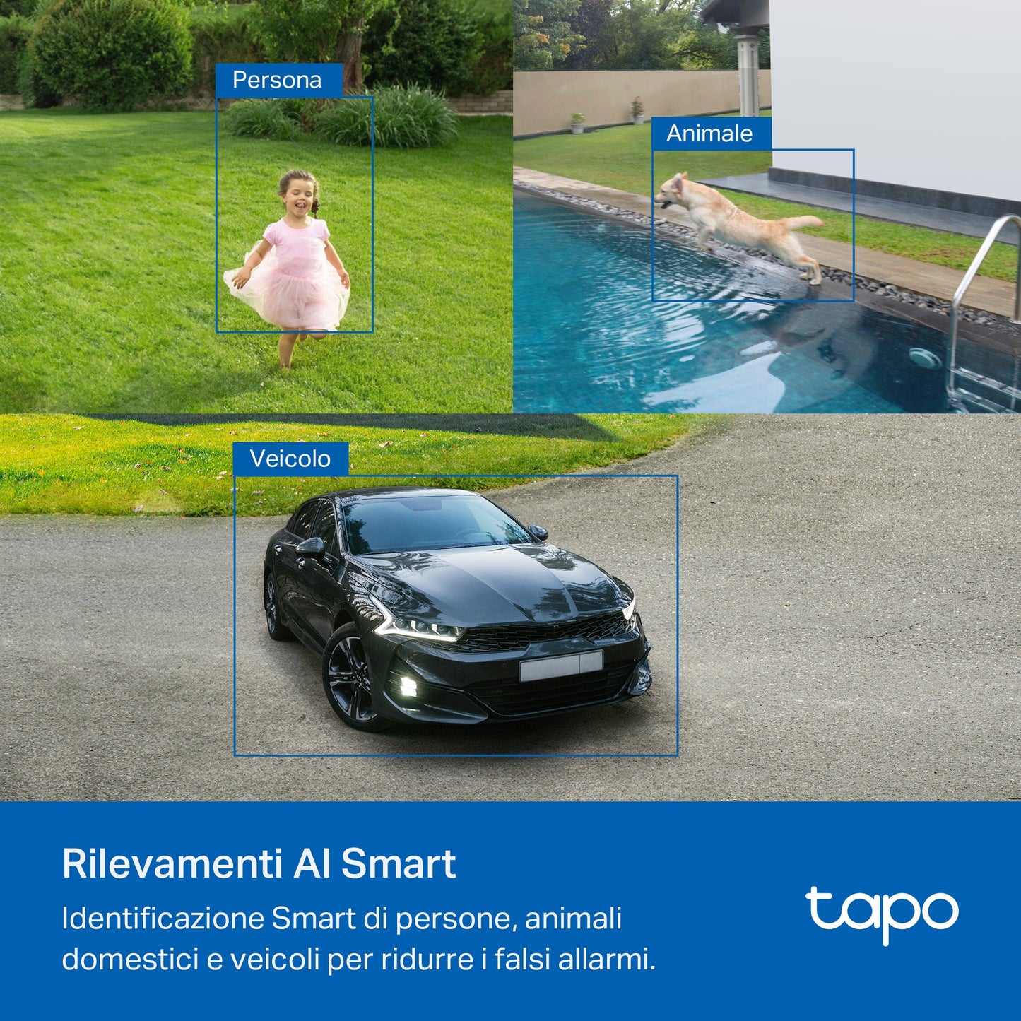 Tapo C425 KIT Telecamera Wi-Fi Esterno a Batteria 2K 4MP con Pannello Solare, Visione Notturna a Colori