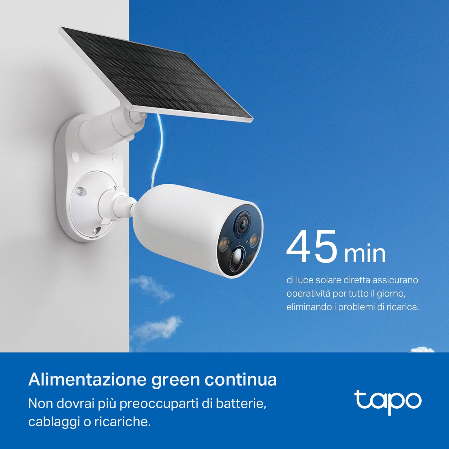 Tapo C425 KIT Telecamera Wi-Fi Esterno a Batteria 2K 4MP con Pannello Solare, Visione Notturna a Colori