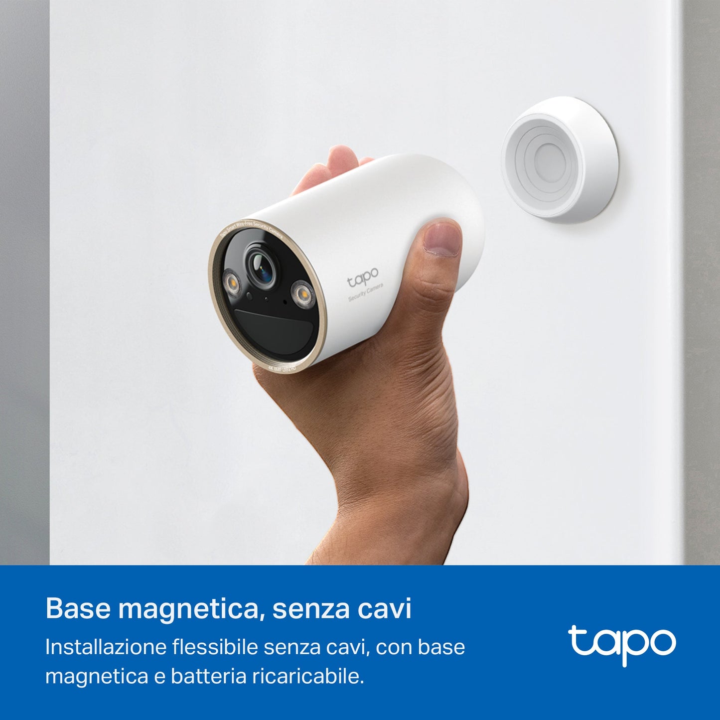 Tapo C460 Telecamera Wi-Fi Esterno a Batteria 4K 8MP, Visione Notturna a Colori Starlight, Base Magnetica