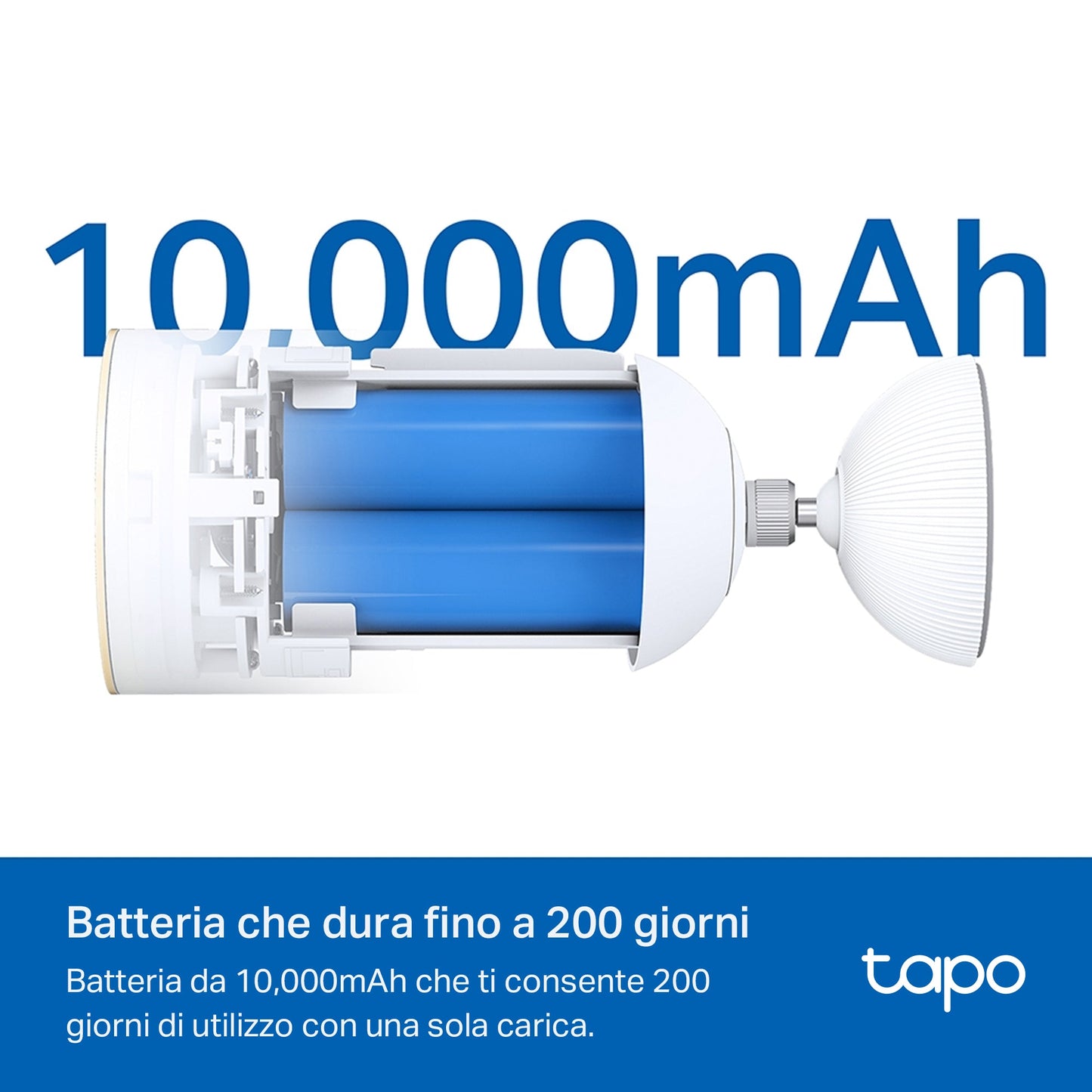 Tapo C460 Telecamera Wi-Fi Esterno a Batteria 4K 8MP, Visione Notturna a Colori Starlight, Base Magnetica