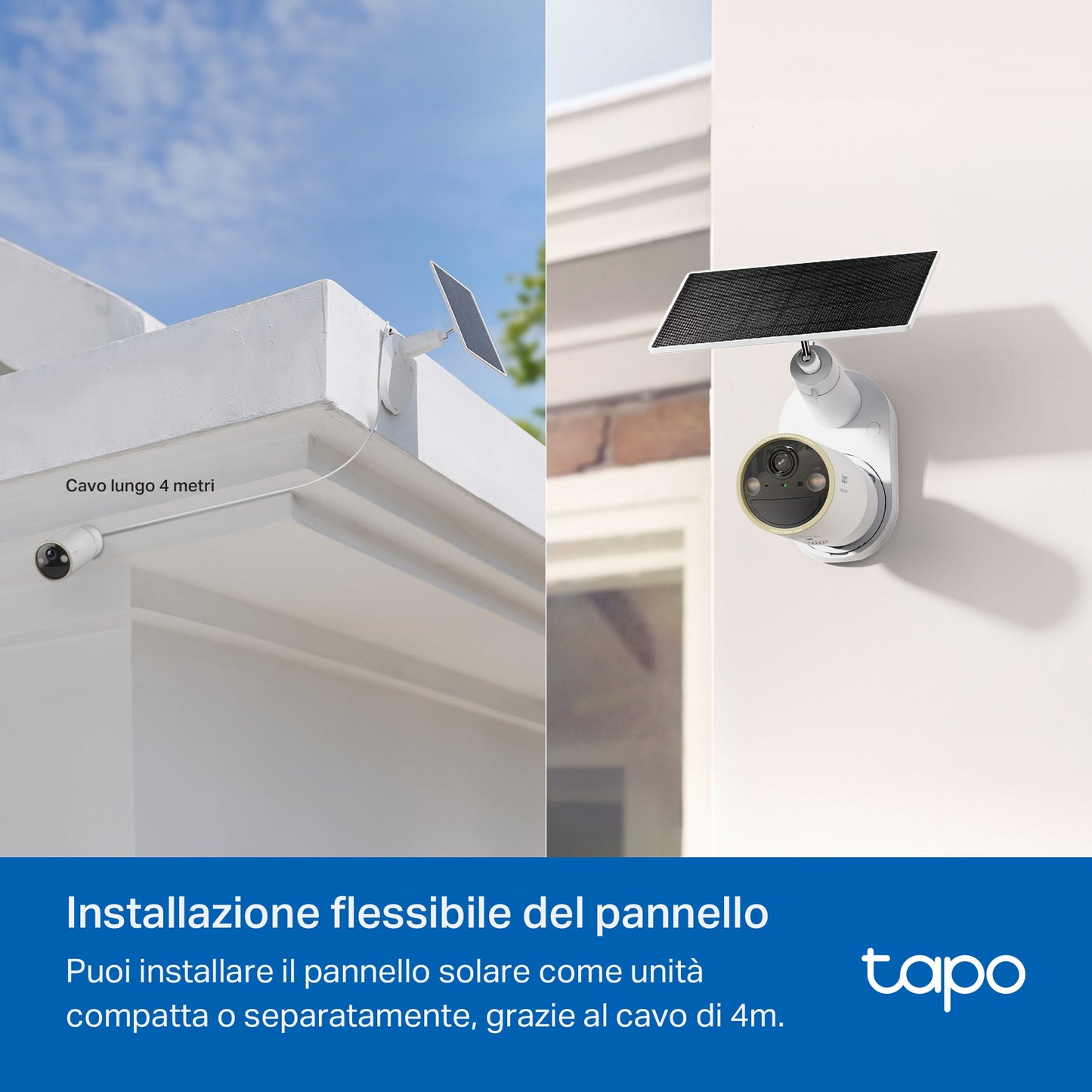 Tapo C460 KIT Telecamera Wi-Fi Esterno a Batteria 4K 8MP con Panello Solare, Visione Notturna a Colori Starlight, Base Magnetica