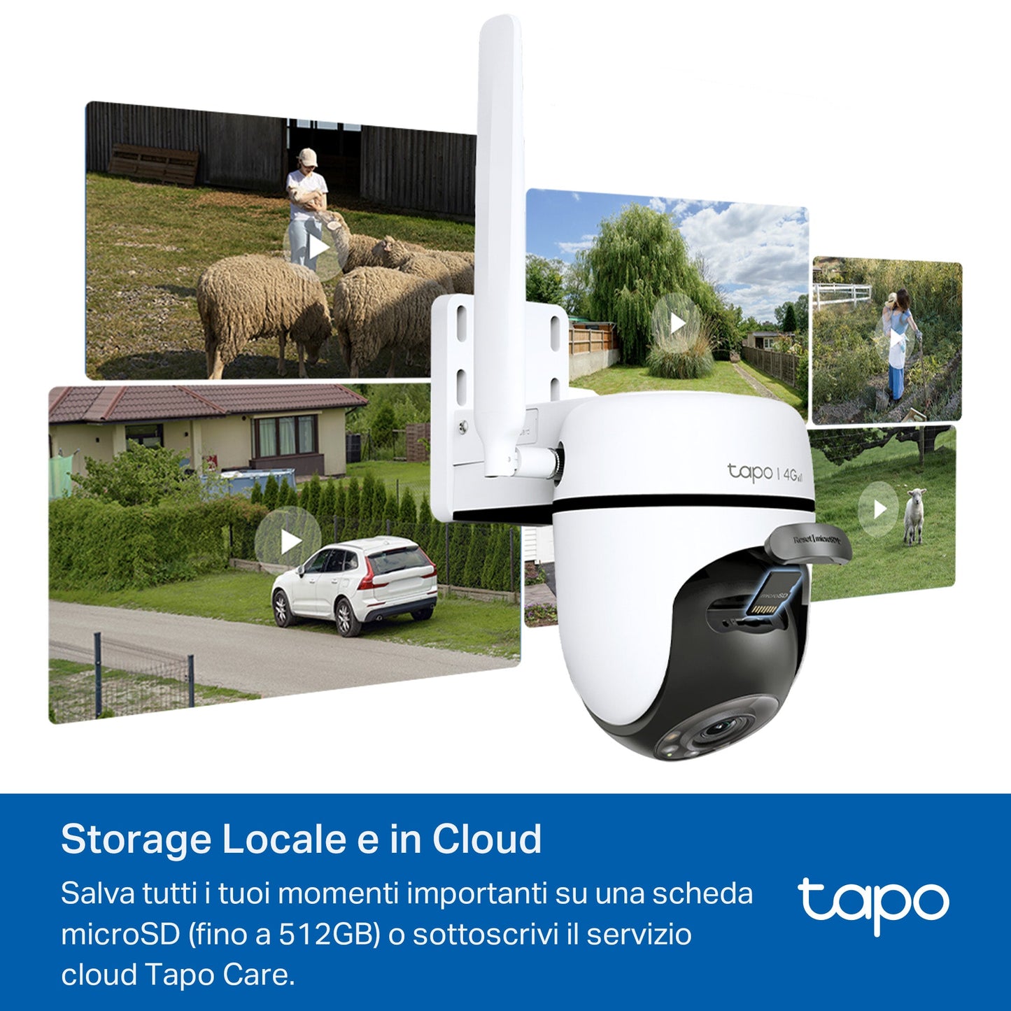 Tapo C501GW Telecamera 4G LTE da Esterno con Slot SIM 1080P, 360° Visuale, Alimentato da DC o PoE, ⚠️Non a batteria