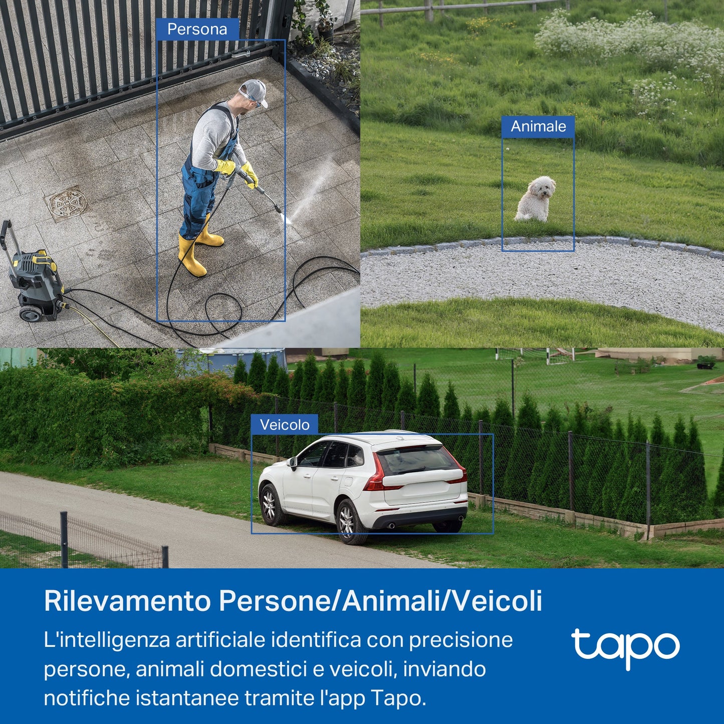 Tapo C530WS Telecamera Wi-Fi Esterno, 3K 5MP, 360° Visuale, Visione Notturna a Colori Starlight, Wi-Fi/Ethernet, ⚠️Non a batteria