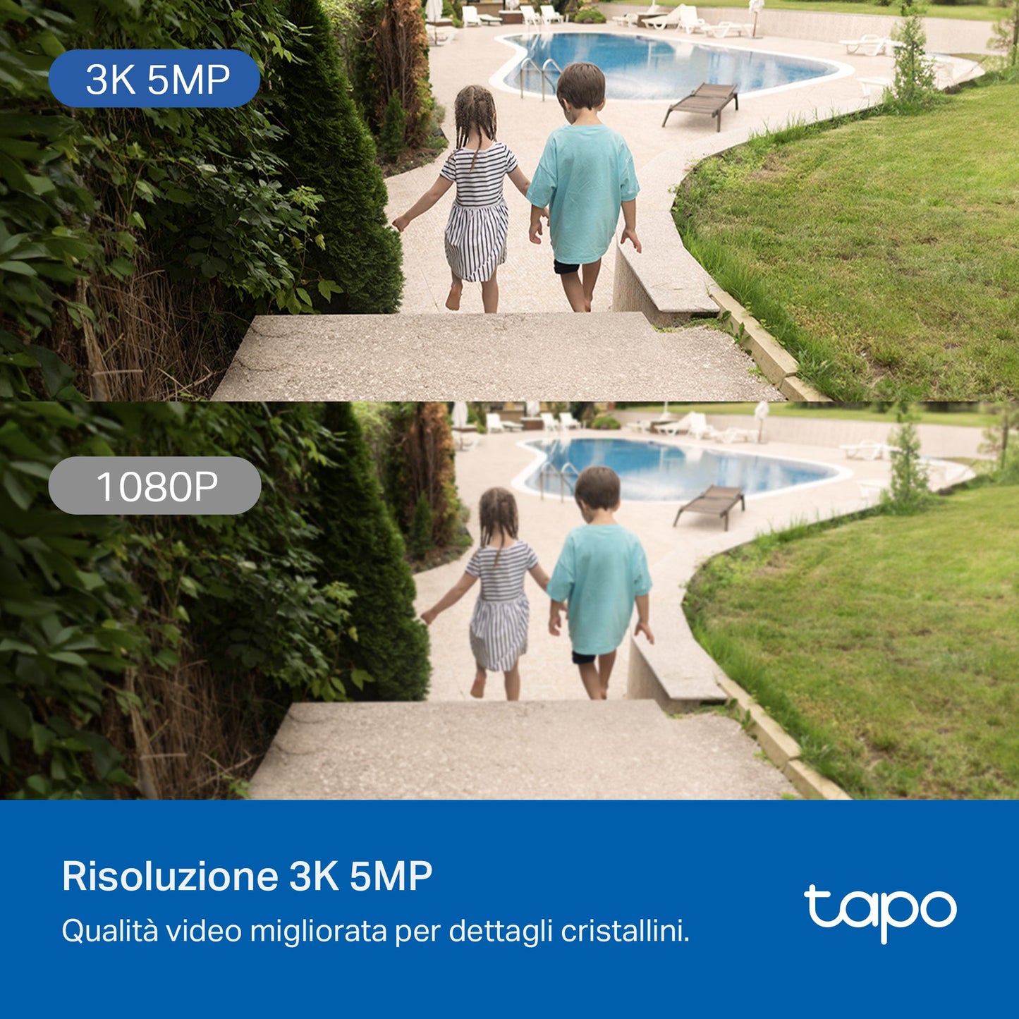 Tapo C530WS Telecamera Wi-Fi Esterno, 3K 5MP, 360° Visuale, Visione Notturna a Colori Starlight, Wi-Fi/Ethernet, ⚠️Non a batteria
