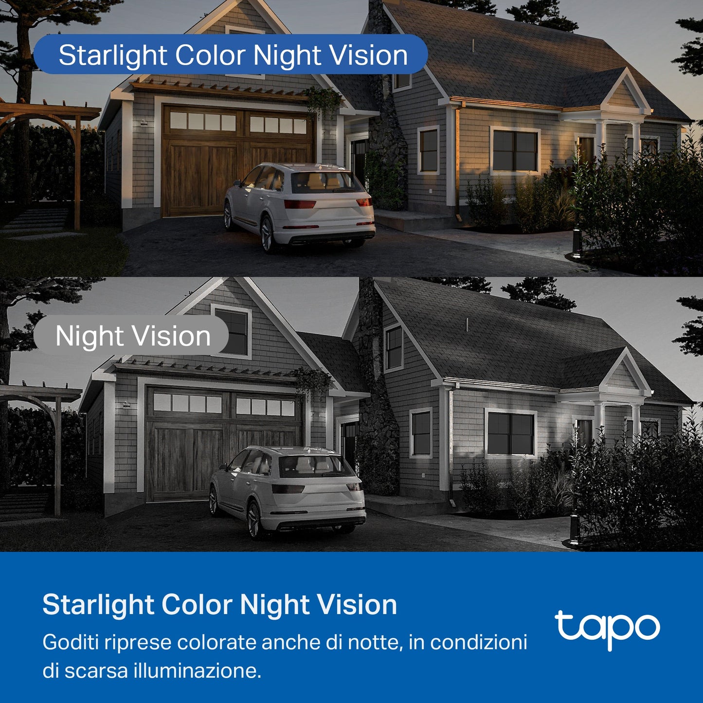 Tapo C530WS Telecamera Wi-Fi Esterno, 3K 5MP, 360° Visuale, Visione Notturna a Colori Starlight, Wi-Fi/Ethernet, ⚠️Non a batteria