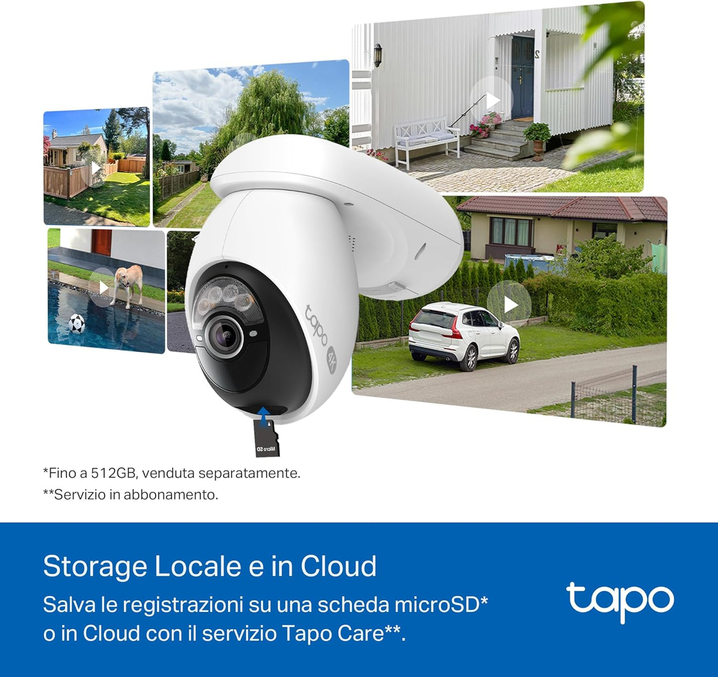 Tapo C660 KIT Telecamera Wi-Fi Esterno 4K 8MP a Batteria, 360° PTZ, Visione Notturna a Colori Starlight, Batteria 10000mAh