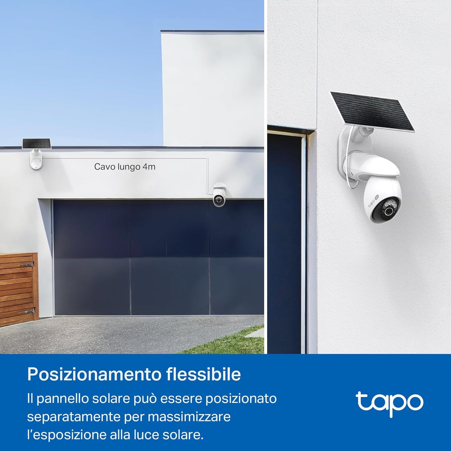 Tapo C660 KIT Telecamera Wi-Fi Esterno 4K 8MP a Batteria, 360° PTZ, Visione Notturna a Colori Starlight, Batteria 10000mAh