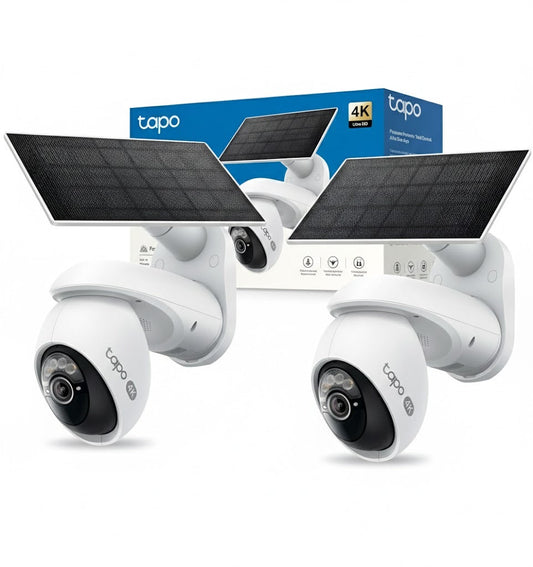 Tapo C660 KIT Telecamera Wi-Fi Esterno 4K 8MP a Batteria, 360° PTZ, Visione Notturna a Colori Starlight, Batteria 10000mAh, 2pz