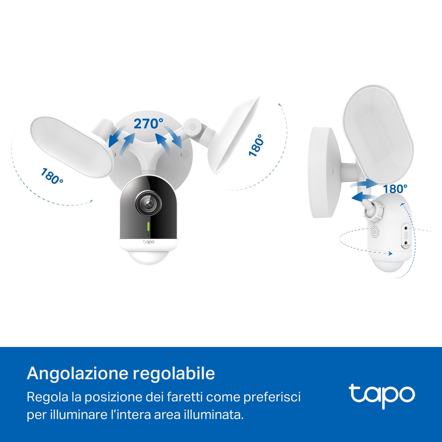 Tapo C720 Telecamera Wi-Fi Esterno 2K 4MP Smart AI Floodlight, Visione Notturna e Proiettori 2800-Lumen