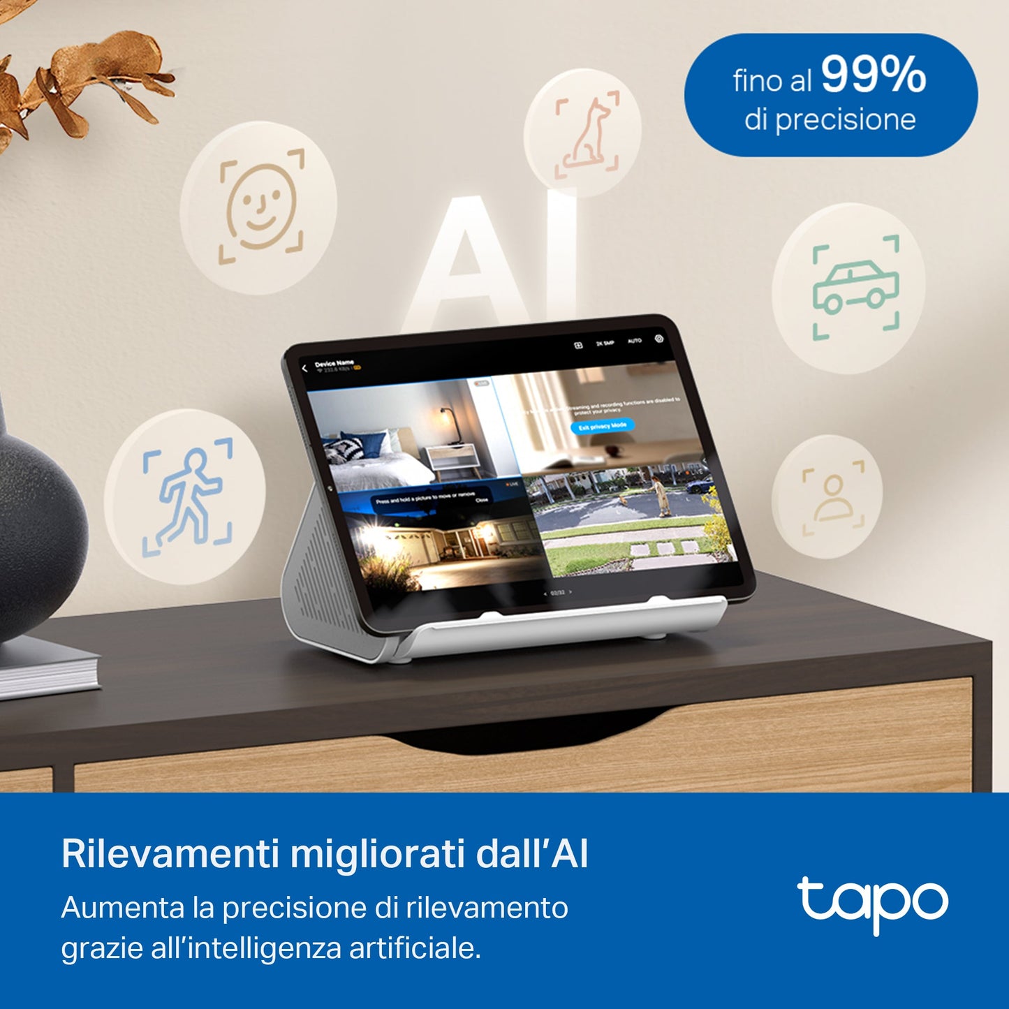 Tapo H500 Smart Hub HomeBase con Storage Locale e Rilevamenti AI