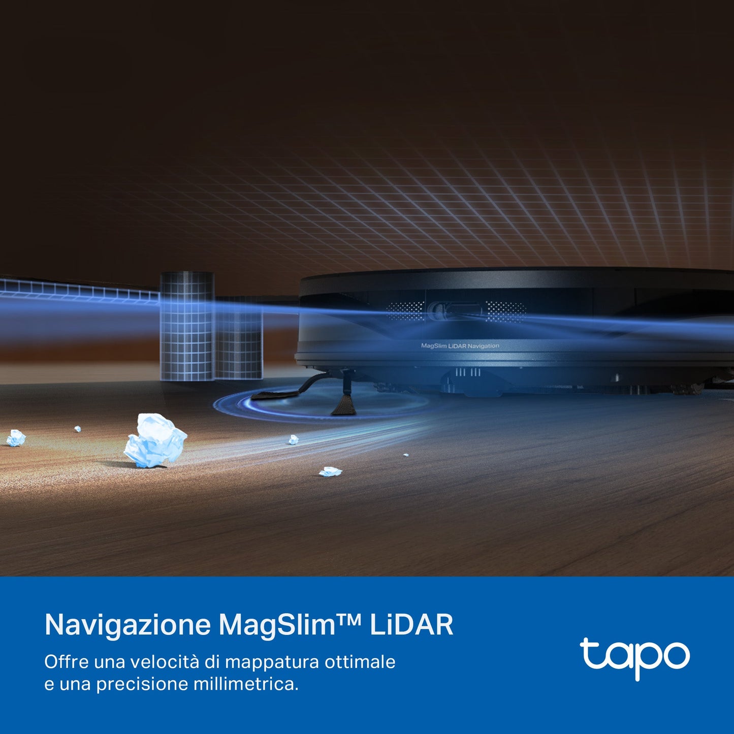 Tapo RV20 Max Robot Aspirapolvere, Navigazione LiDAR MagSlim, ⚠️Aggiungi la Base di Ricarica RVB102 al carrello