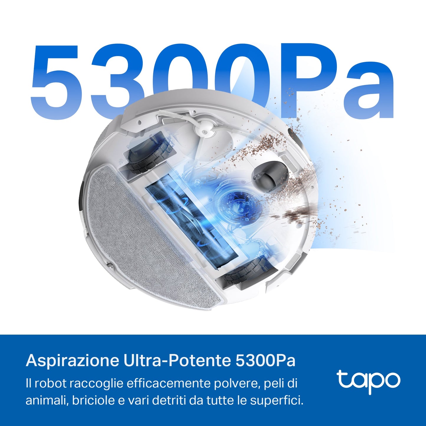 Tapo RV30 Max Plus White Robot Aspirapolvere, All-in-one, Doppia Navigazione LiDAR+IMU,⚠️Aggiungi al carrello: Un Faretto LED gratis!