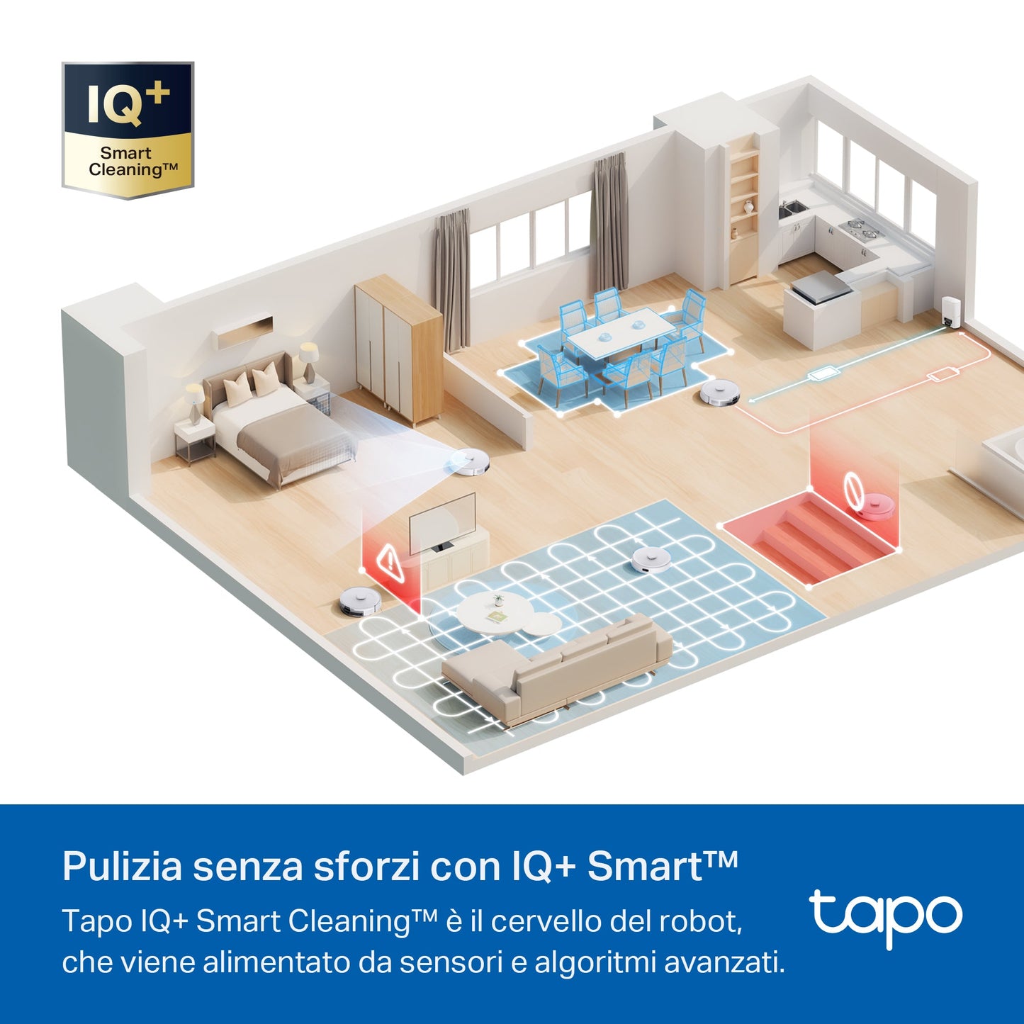 Tapo RV30 Max Plus White Robot Aspirapolvere, All-in-one, Doppia Navigazione LiDAR+IMU,⚠️Aggiungi al carrello: Un Faretto LED gratis!