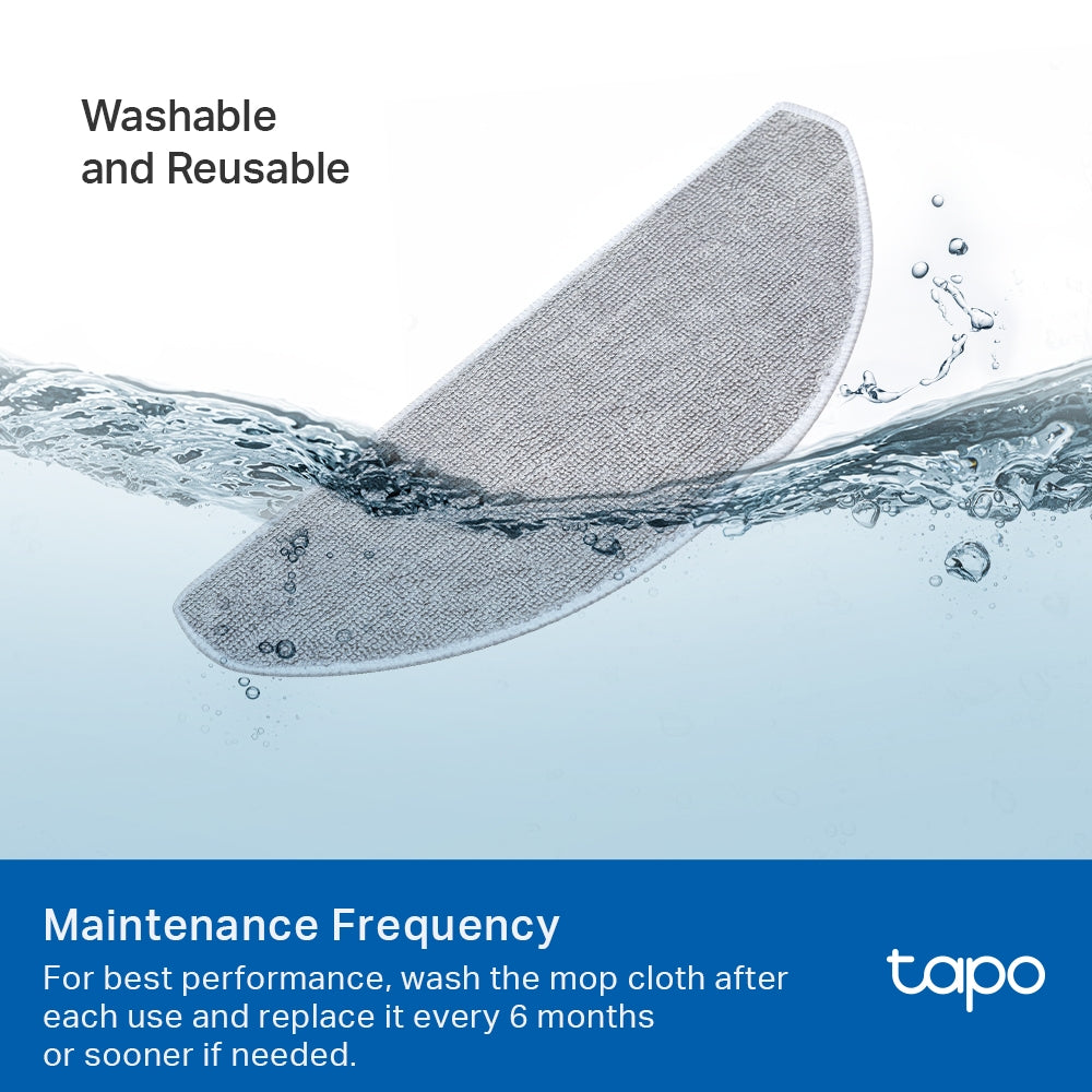 Tapo RVA301 Panno Lavabile per Robot Aspirapolvere Tapo, 5pz,Compatibile con RV30 Max Plus, RV30 Max, RV20 Max Plus, RV20 Max
