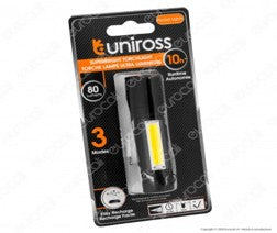 UR 058 - Uniross Torcia Torchlight LED COB 3W Luminosa a Doppia Funzione con Banda laterale Ricaricabile Tramite USB