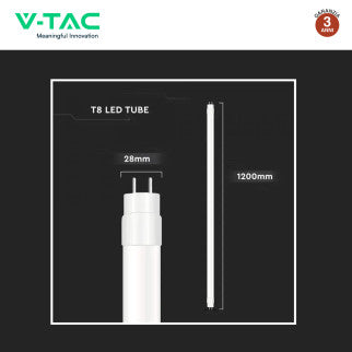 V-Tac VT-122 Tubo LED T8 G13 16,5W SMD Nano Plastic Lampadina 120cm con Starter - SKU 23872 / 23873