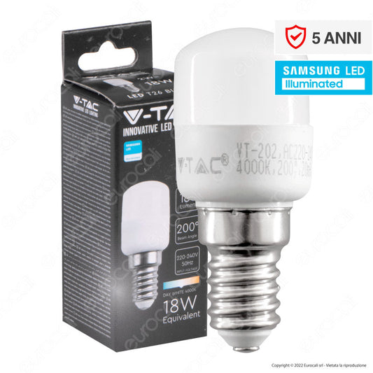 V-Tac VT-202 Lampadina LED E14 2W Tubolare T26 SMD Chip Samsung - SKU 21234 / 21235 / 21236
