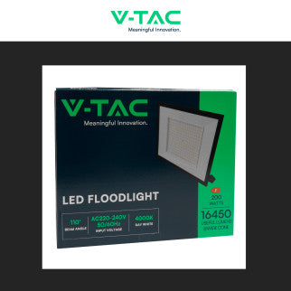 V-Tac VT-44208 Faro LED 200W Faretto SMD IP65 Colore Nero - SKU 23976 / 23977